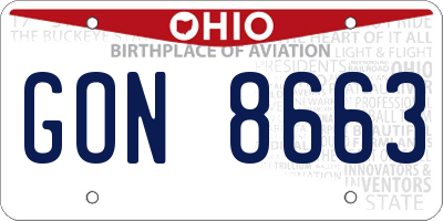 OH license plate GON8663