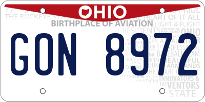 OH license plate GON8972