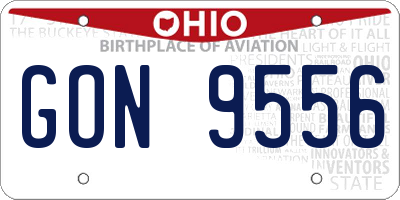 OH license plate GON9556