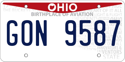 OH license plate GON9587