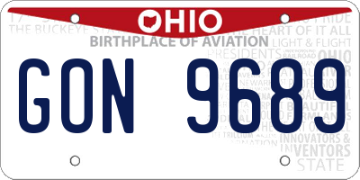 OH license plate GON9689