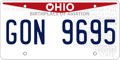 OH license plate GON9695