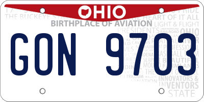 OH license plate GON9703