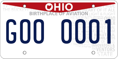 OH license plate GOO0001