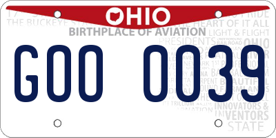 OH license plate GOO0039