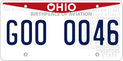 OH license plate GOO0046