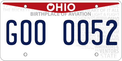 OH license plate GOO0052