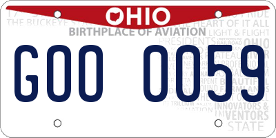 OH license plate GOO0059