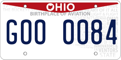 OH license plate GOO0084