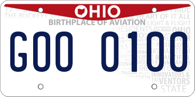 OH license plate GOO0100