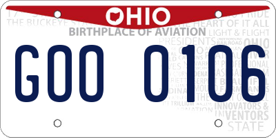 OH license plate GOO0106