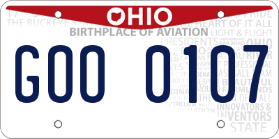 OH license plate GOO0107
