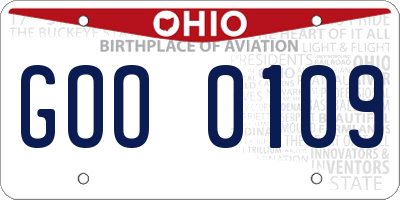 OH license plate GOO0109
