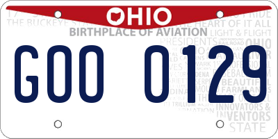 OH license plate GOO0129