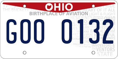 OH license plate GOO0132