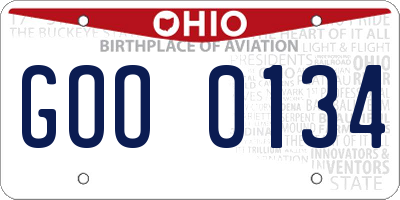 OH license plate GOO0134