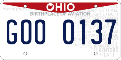 OH license plate GOO0137