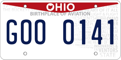 OH license plate GOO0141