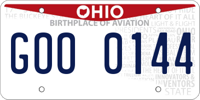 OH license plate GOO0144