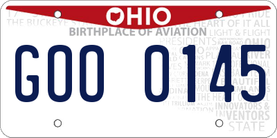OH license plate GOO0145