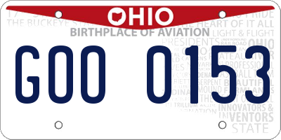 OH license plate GOO0153