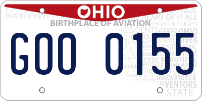 OH license plate GOO0155