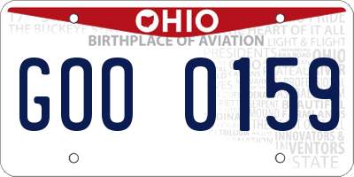 OH license plate GOO0159