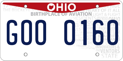 OH license plate GOO0160