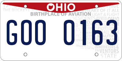 OH license plate GOO0163