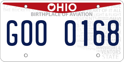 OH license plate GOO0168