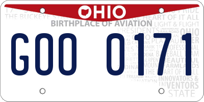 OH license plate GOO0171