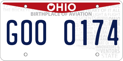 OH license plate GOO0174