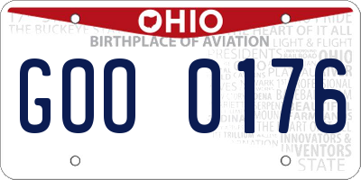 OH license plate GOO0176