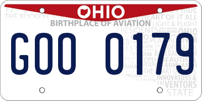 OH license plate GOO0179