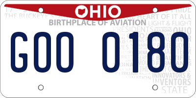 OH license plate GOO0180