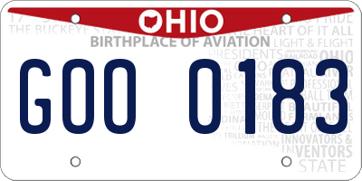 OH license plate GOO0183