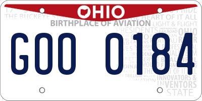 OH license plate GOO0184