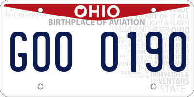 OH license plate GOO0190