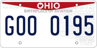 OH license plate GOO0195