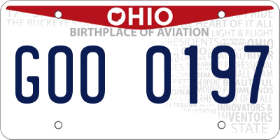 OH license plate GOO0197
