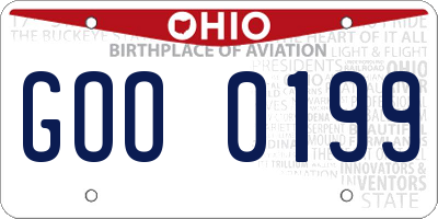 OH license plate GOO0199