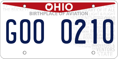 OH license plate GOO0210