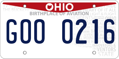 OH license plate GOO0216