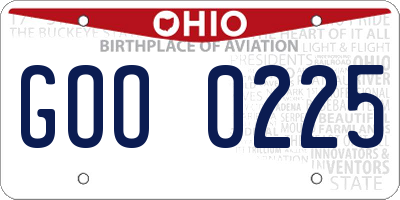 OH license plate GOO0225