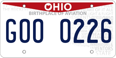 OH license plate GOO0226