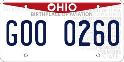 OH license plate GOO0260