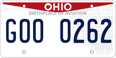 OH license plate GOO0262