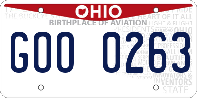 OH license plate GOO0263