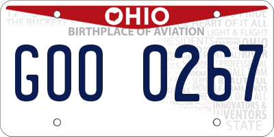 OH license plate GOO0267