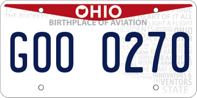 OH license plate GOO0270